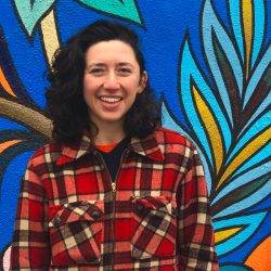 picture of Cassie Hidalgo with mural in background