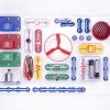 All the parts of the Snap Circuits Jr. kit