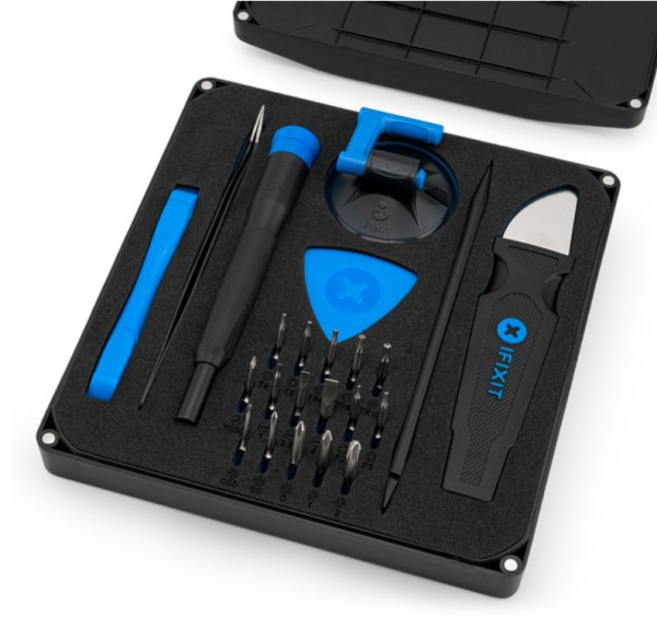Photo of the components of the iFixit Essential Electronics Tool kit