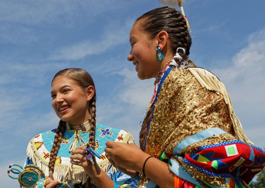 two native American female dancers