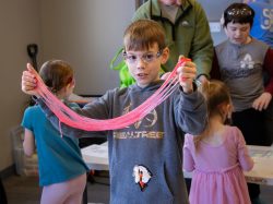 Harrisburg student stretches his slime project to the max."